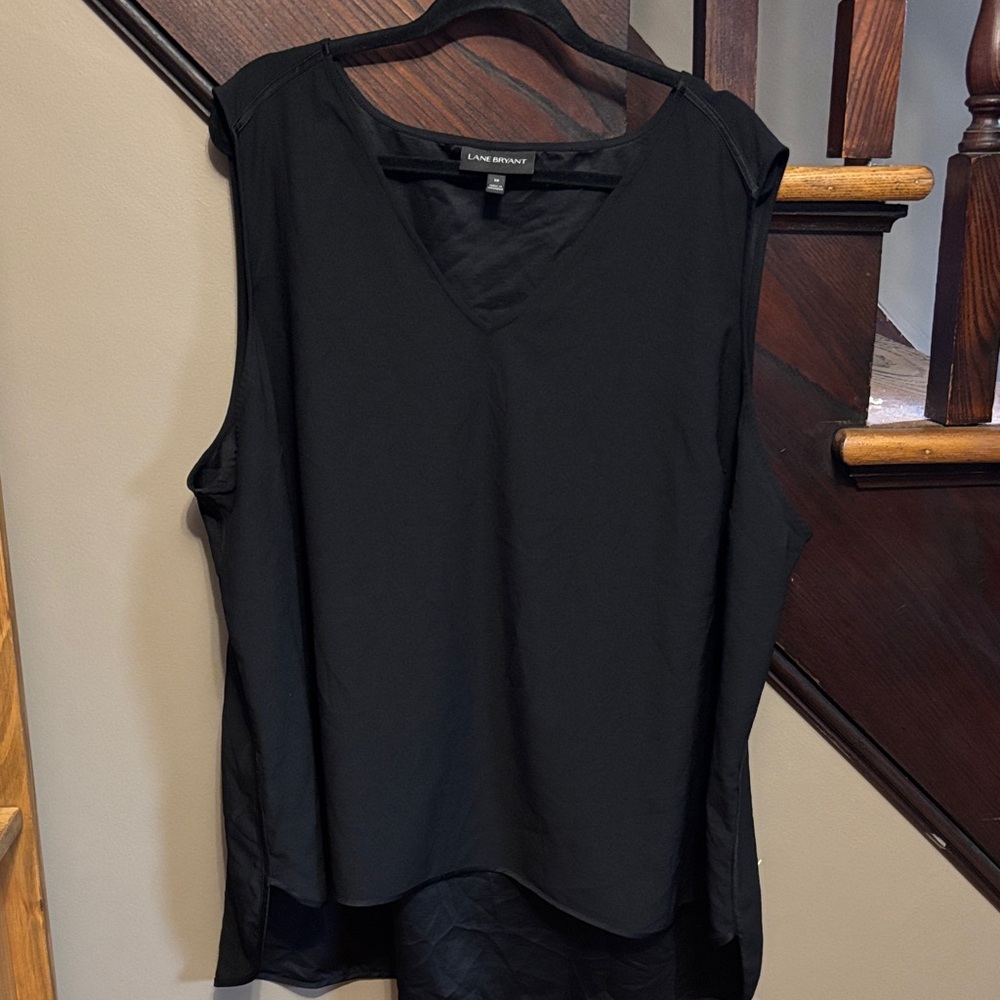Lane Bryant Black Sleeveless V-Neck Camisole Top